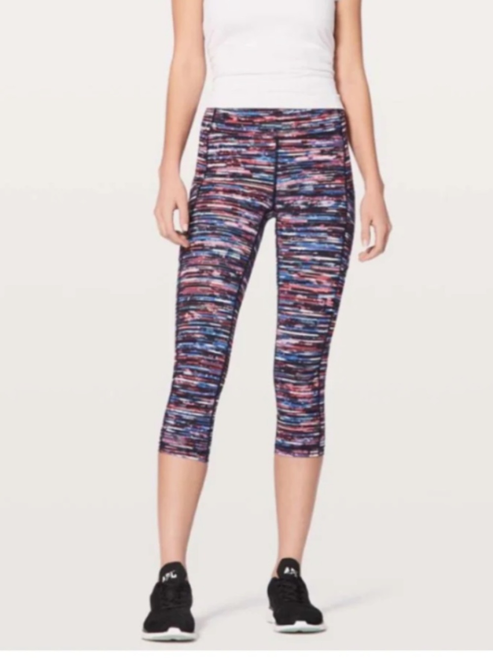 LULULEMON Speed Up Crop 21” Hinshu Alpine White Multi Size 6